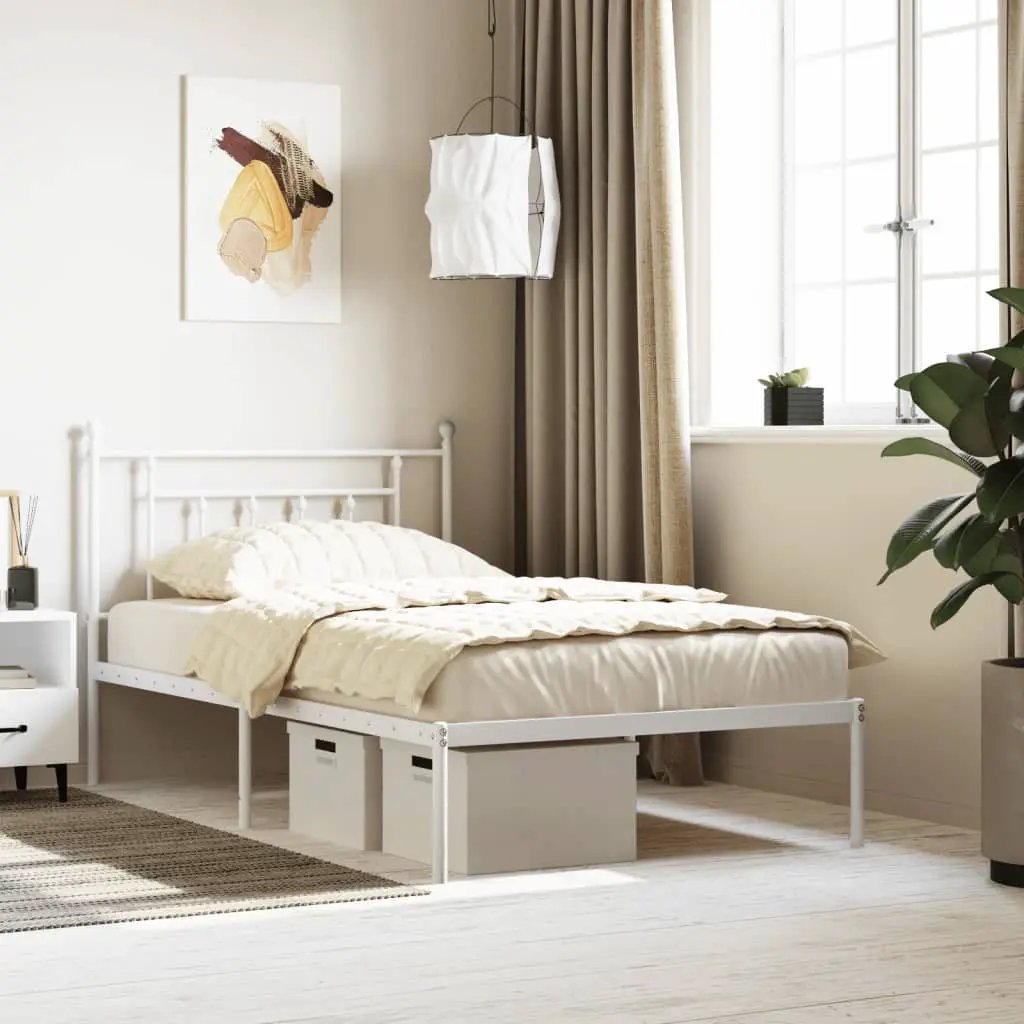vidaXL Bed Frame | Black | Powder-Coated Steel | Small Single | Bed Frame - from vidaXL