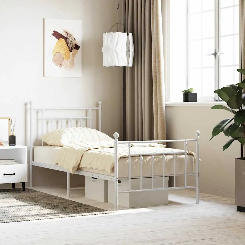 vidaXL Bed Frame | Black | Powder-Coated Steel | Small Single | Bed Frame - from vidaXL
