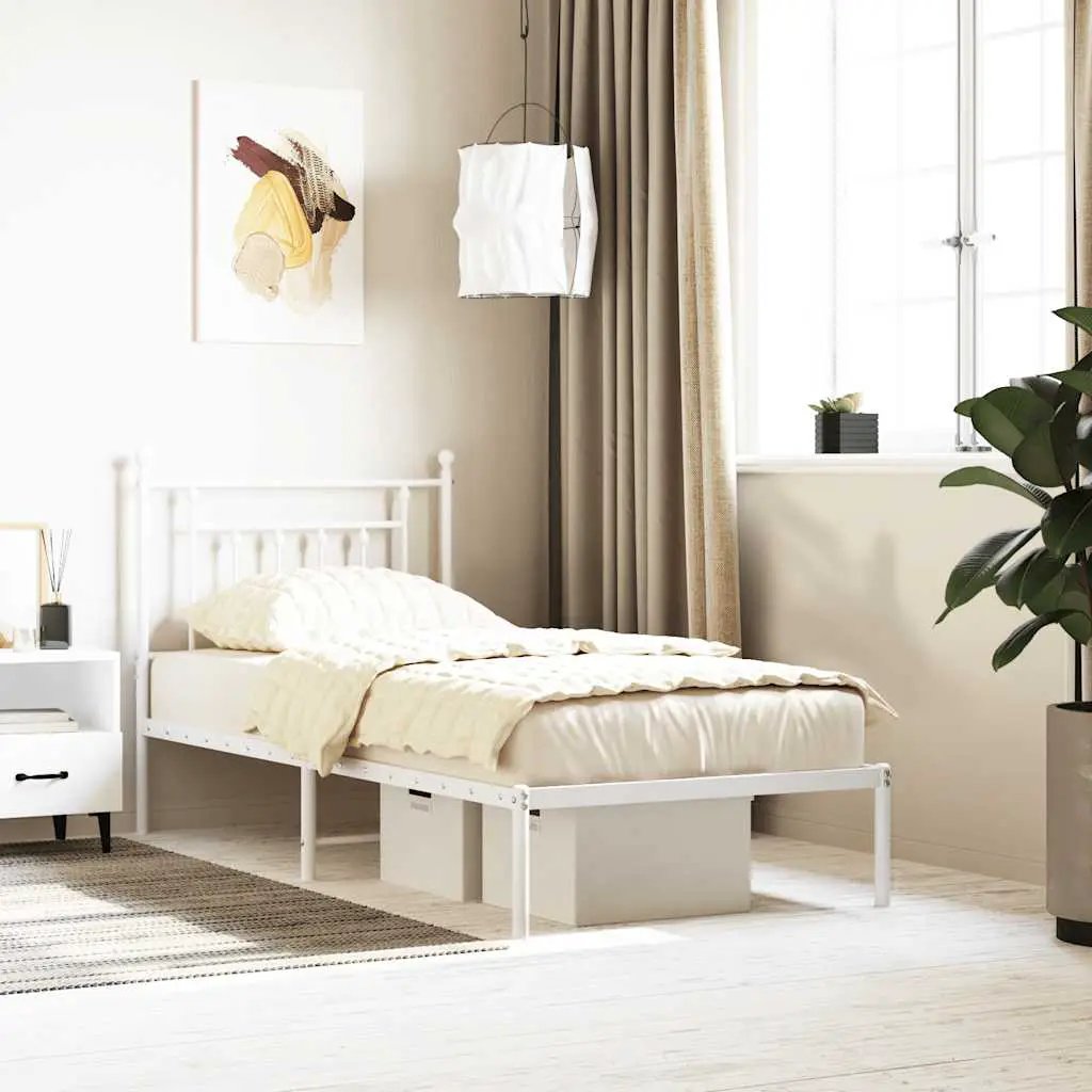 vidaXL Bed Frame | Black | Powder-Coated Steel | Small Single | Bed Frame - from vidaXL