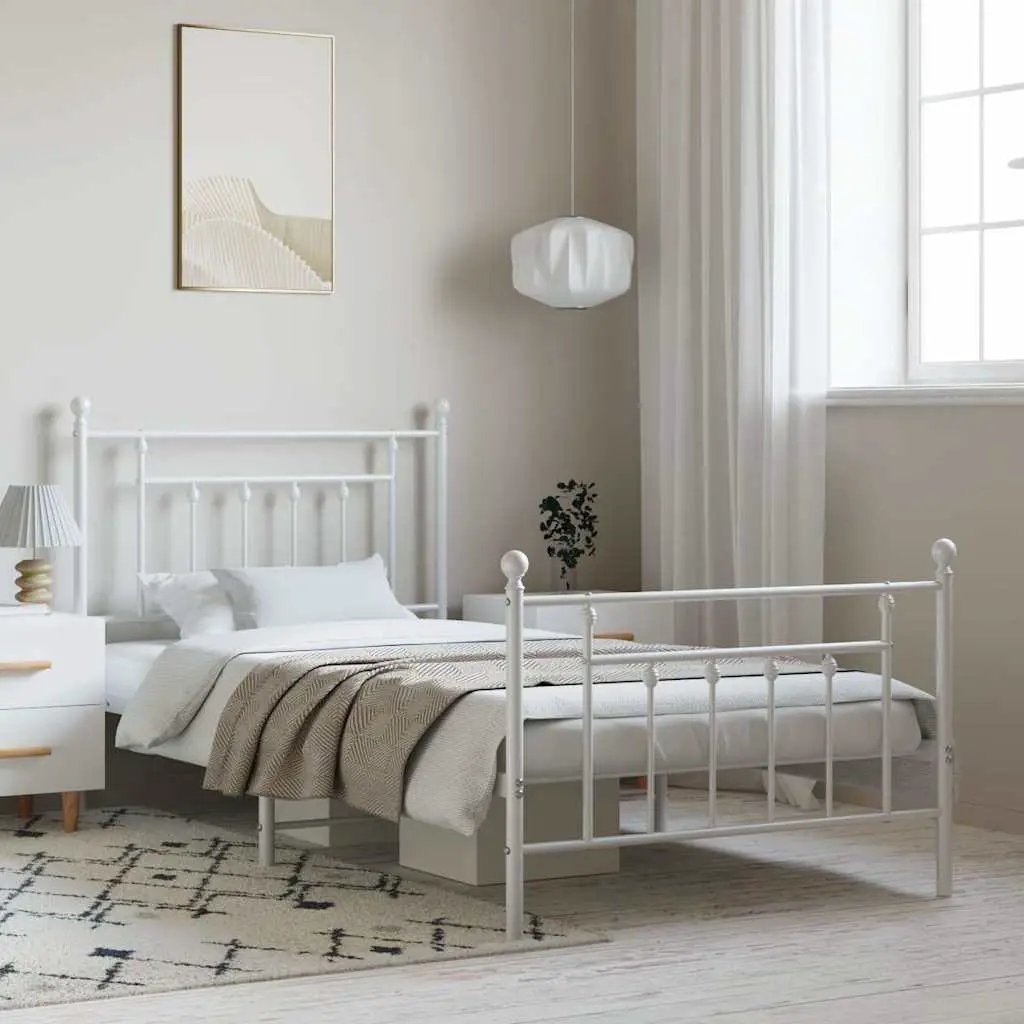 vidaXL Bed Frame | Black | Powder-Coated Steel | Small Single | Bed Frame - from vidaXL