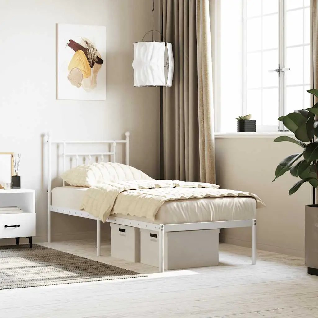 vidaXL Bed Frame | Black | Powder-Coated Steel | Small Single | Bed Frame - from vidaXL