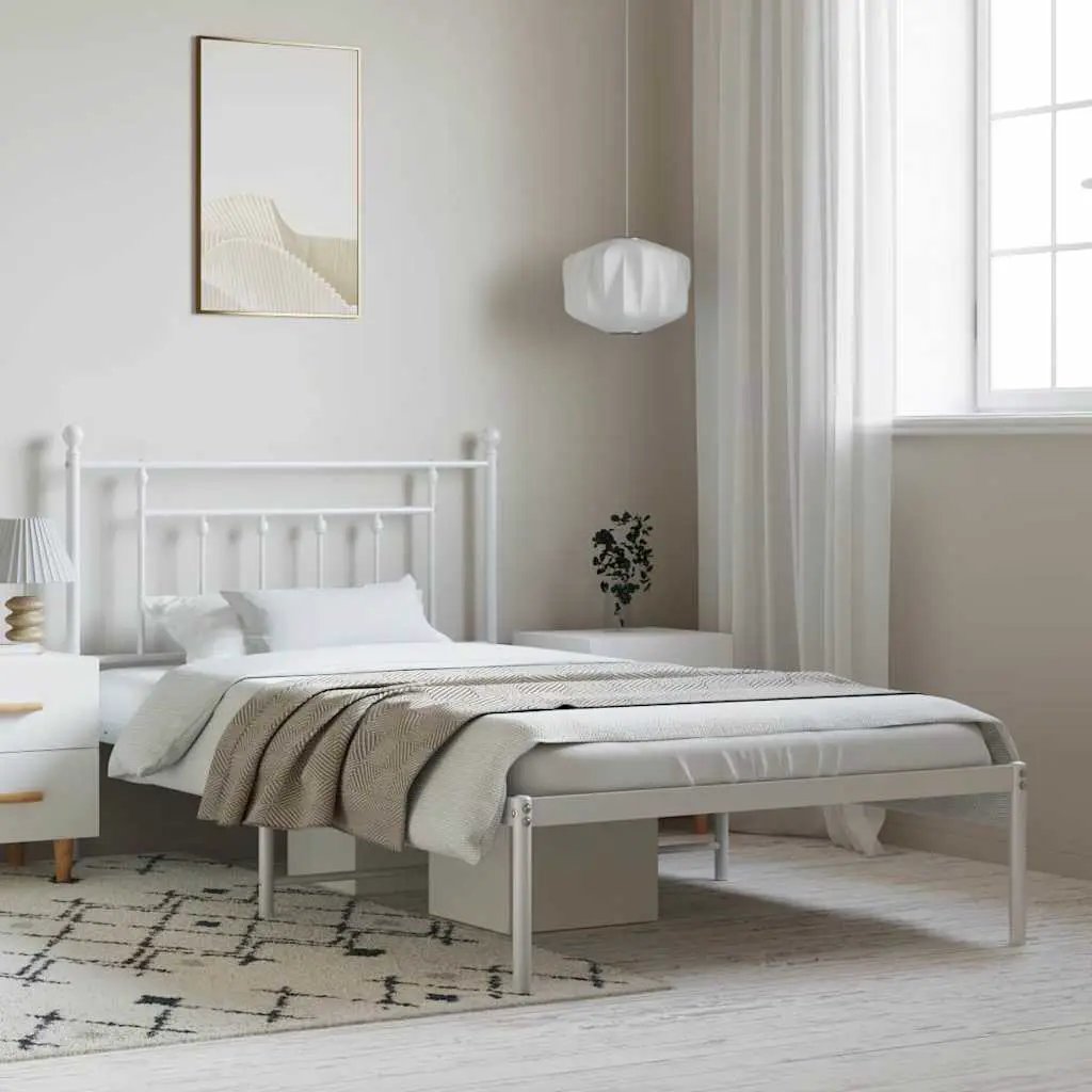 vidaXL Bed Frame | Black | Powder-Coated Steel | Small Single | Bed Frame - from vidaXL