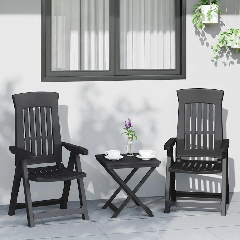 vidaXL vidaXL Garden Reclining Chairs 2 pcs Green PP - Garden Chairs