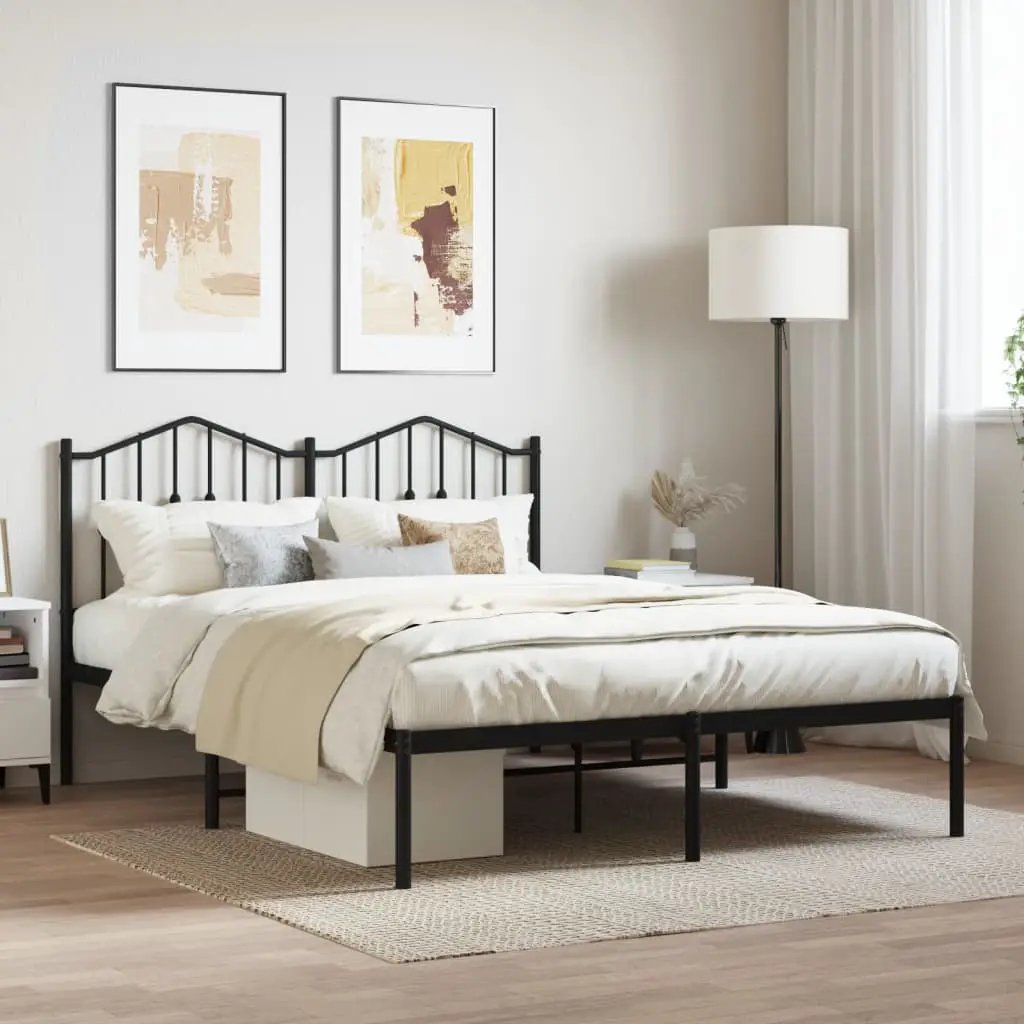 vidaXL Bed Frame | Black | Steel | Single | Bed Frame | Rectangular | Modern - from vidaXL
