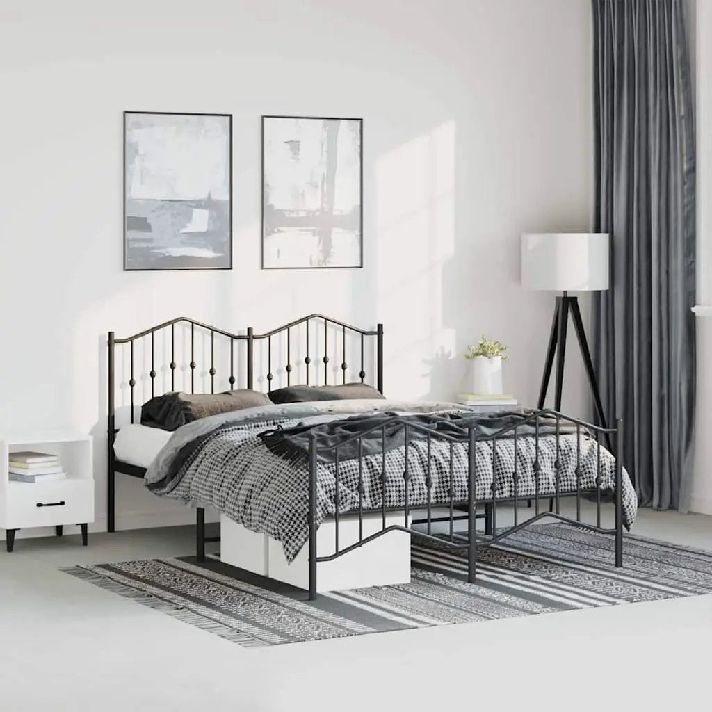 vidaXL Bed Frame | Black | Steel | Single | Bed Frame | Rectangular | Modern - from vidaXL