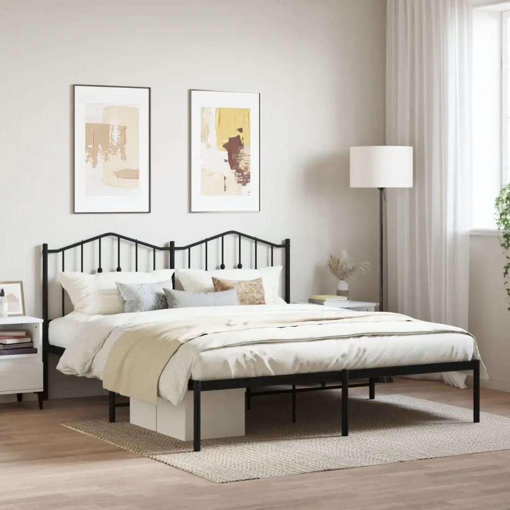 vidaXL Bed Frame | Black | Steel | Single | Bed Frame | Rectangular | Modern - from vidaXL