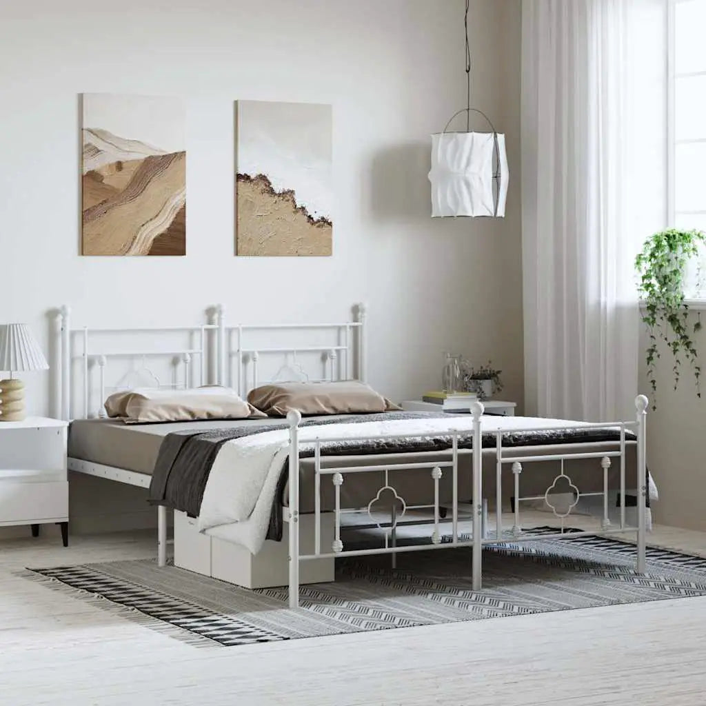 vidaXL Metal Bed Frame without Mattress with Headboard Black 75x190cm - from vidaXL