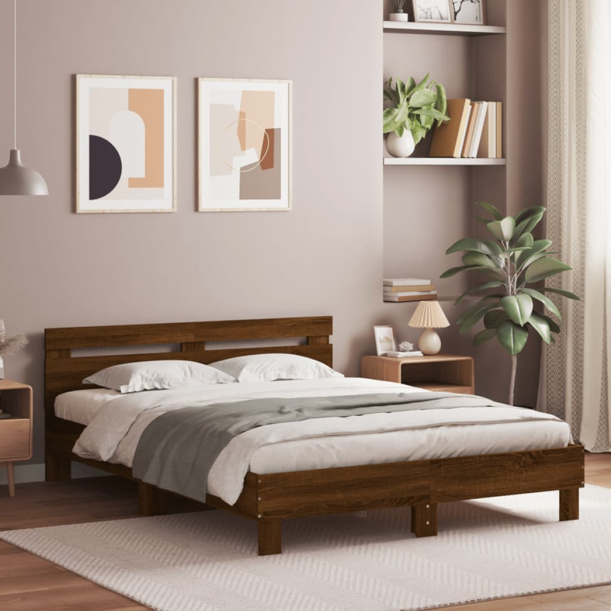 vidaXL Bed Frame Old Wood 203 x 95 x 70 cm Engineered Wood - from vidaXL