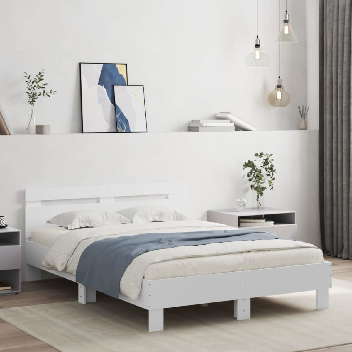 vidaXL Bed Frame Old Wood 203 x 95 x 70 cm Engineered Wood - from vidaXL