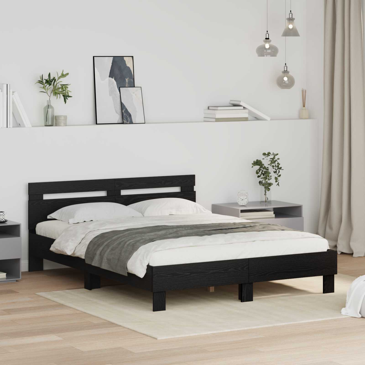 vidaXL Bed Frame Old Wood 203 x 95 x 70 cm Engineered Wood - from vidaXL