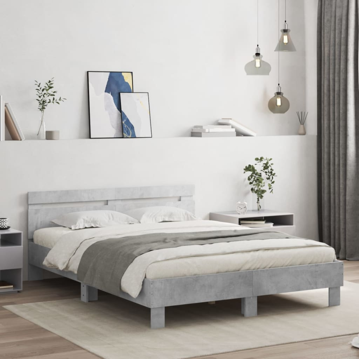 vidaXL Bed Frame Old Wood 203 x 95 x 70 cm Engineered Wood - from vidaXL