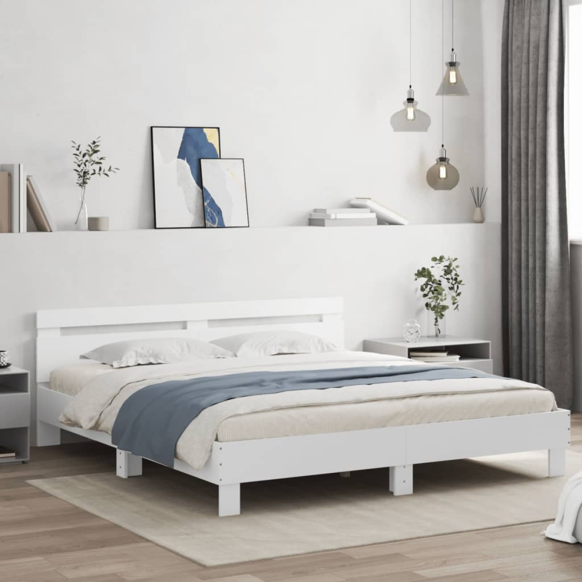 vidaXL Bed Frame Old Wood 203 x 95 x 70 cm Engineered Wood - from vidaXL