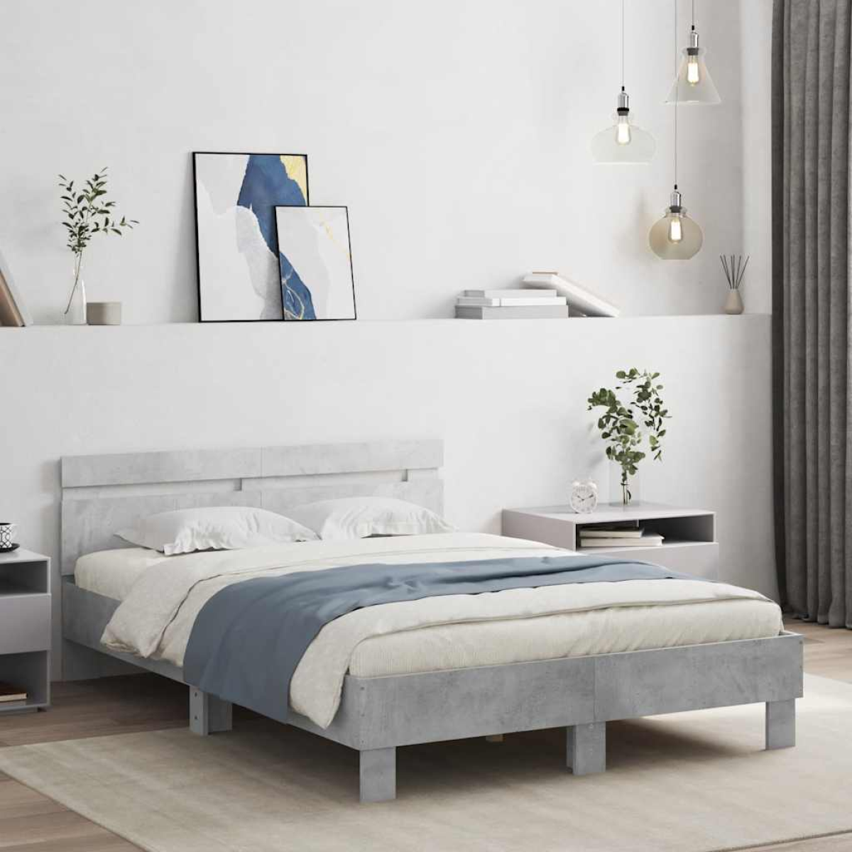 vidaXL Bed Frame Old Wood 203 x 95 x 70 cm Engineered Wood - from vidaXL
