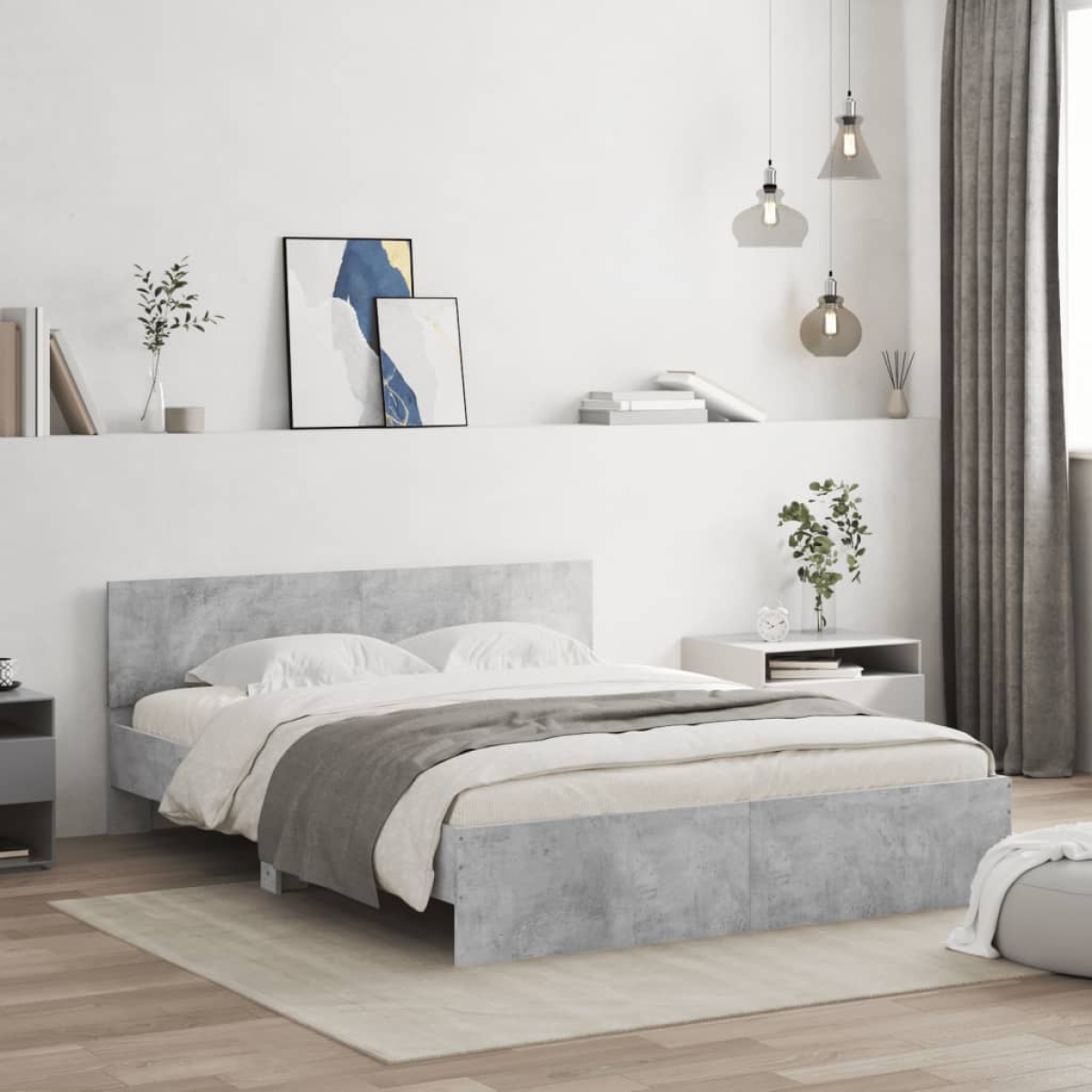 vidaXL Bed Frame with Headboard Old Wood 90 x 200 cm Engineered Wood - from vidaXL