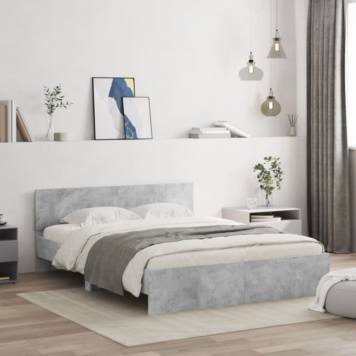 vidaXL Bed Frame with Headboard Old Wood 90 x 200 cm Engineered Wood - from vidaXL