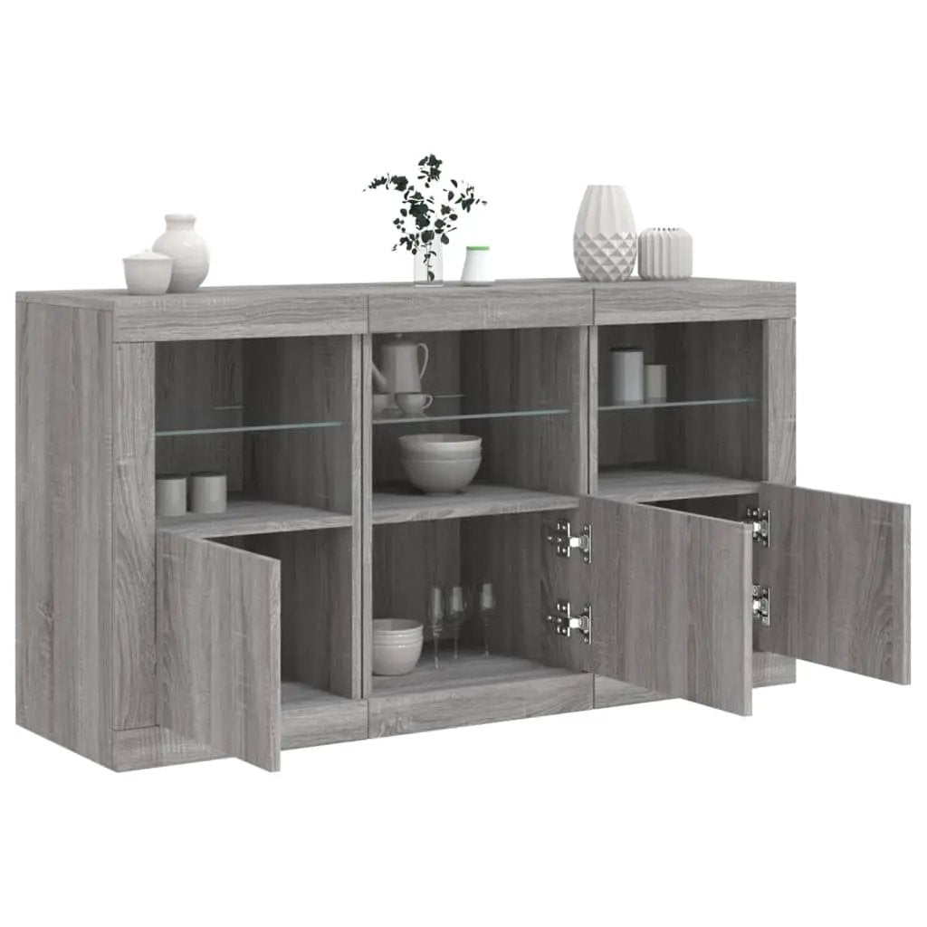 vidaXL vidaXL Sideboard with LED Lights White 123x37x67 cm - Sideboard