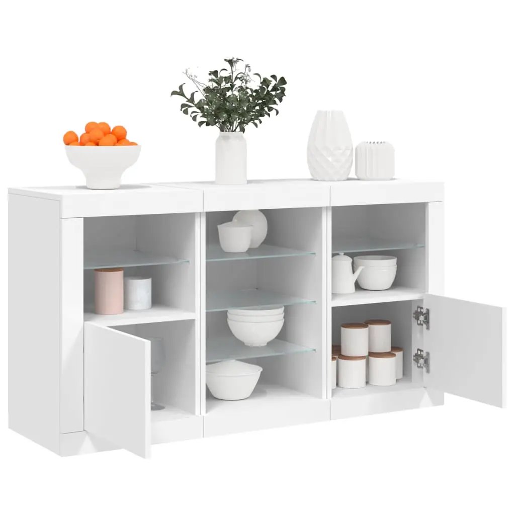 vidaXL vidaXL Sideboard with LED Lights White 123x37x67 cm - Sideboard