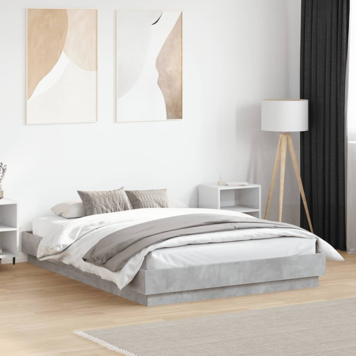 vidaXL Bed Frame | White | Engineered wood | 200x200 cm | Durable | Bed Frame - from vidaXL