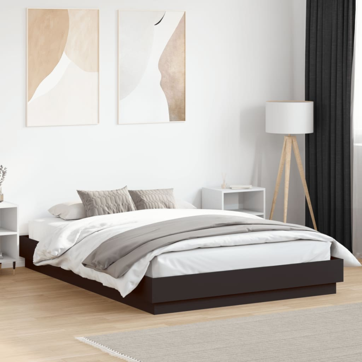 vidaXL Bed Frame | White | Engineered wood | 200x200 cm | Durable | Bed Frame - from vidaXL