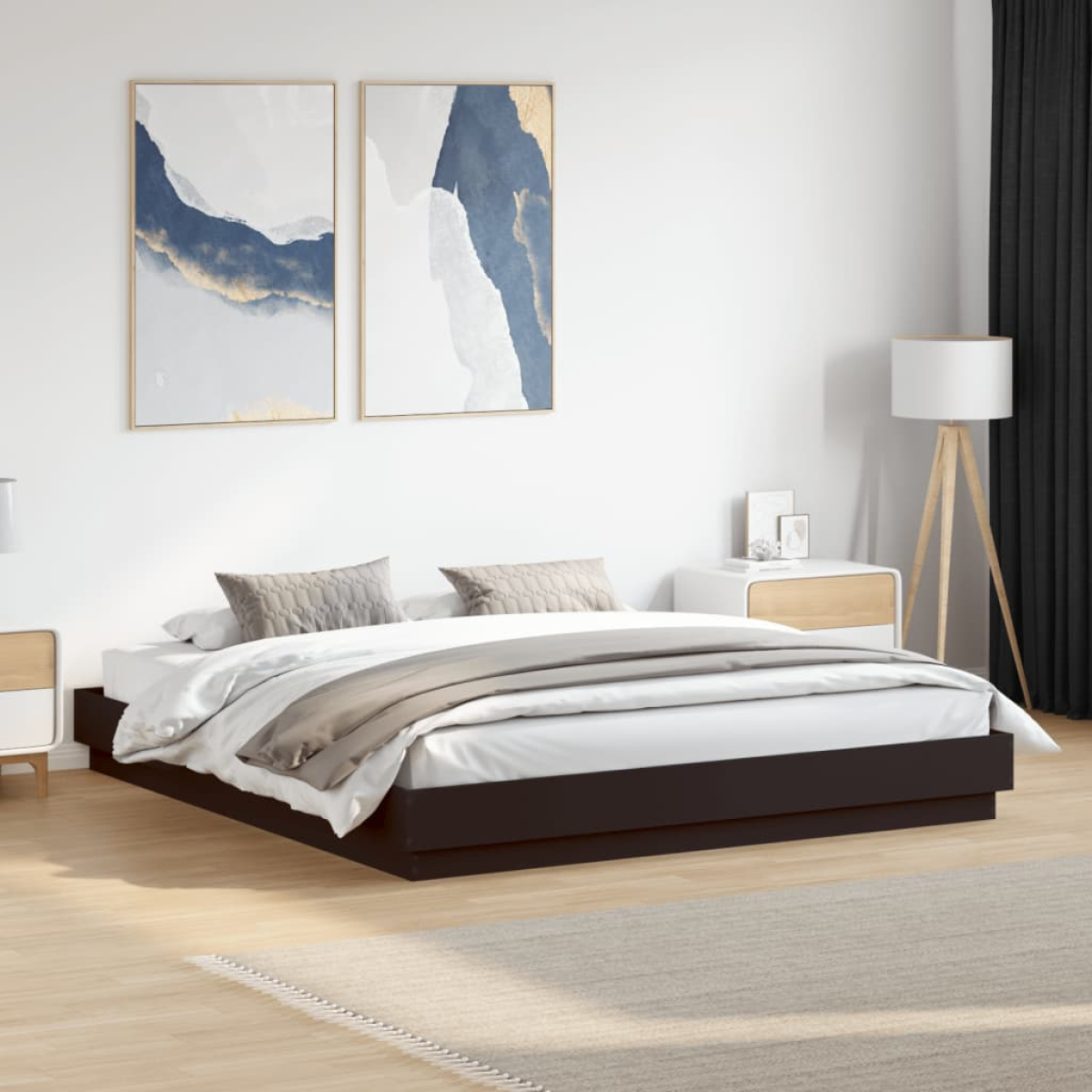 vidaXL Bed Frame | White | Engineered wood | 200x200 cm | Durable | Bed Frame - from vidaXL