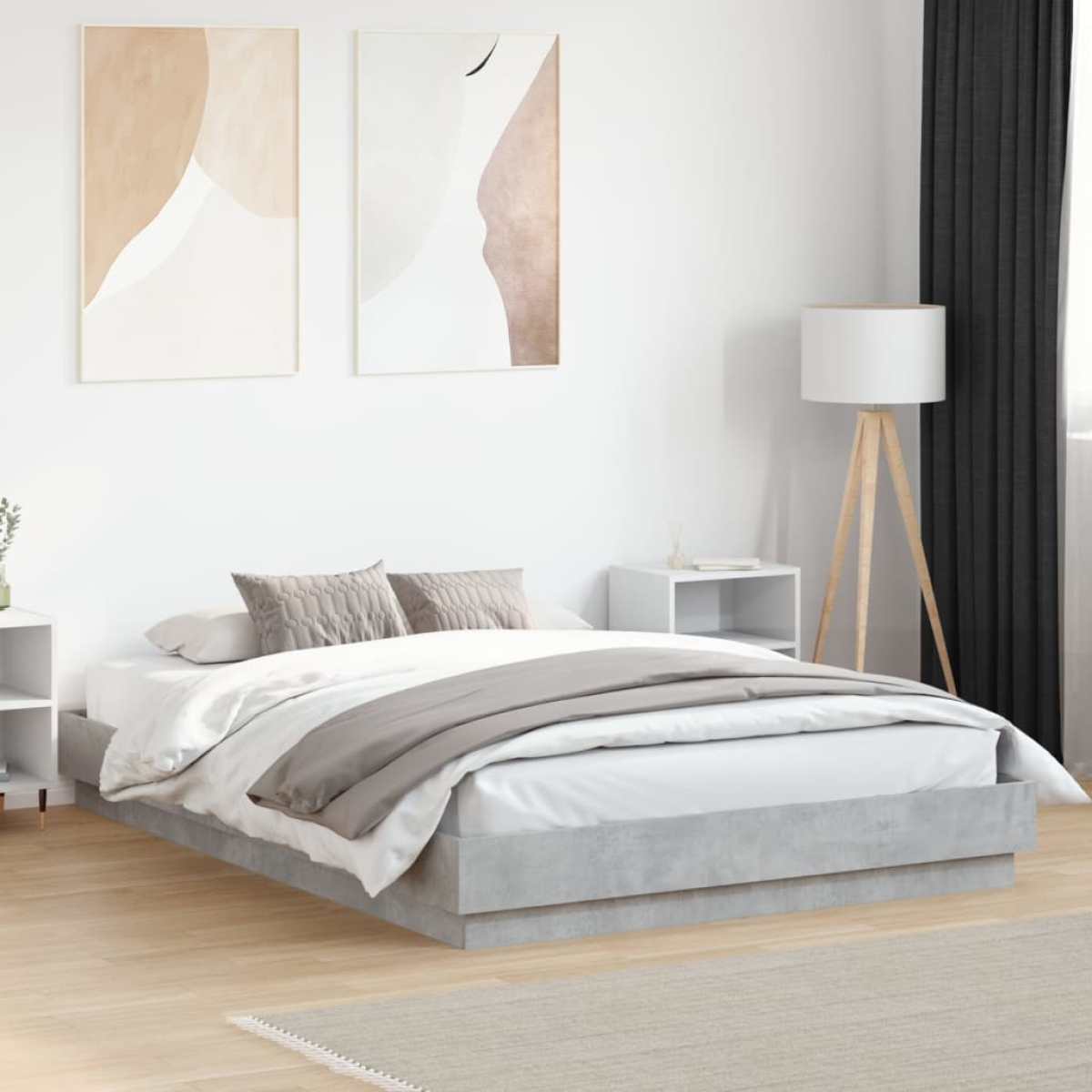 vidaXL Bed Frame | White | Engineered wood | 200x200 cm | Durable | Bed Frame - from vidaXL