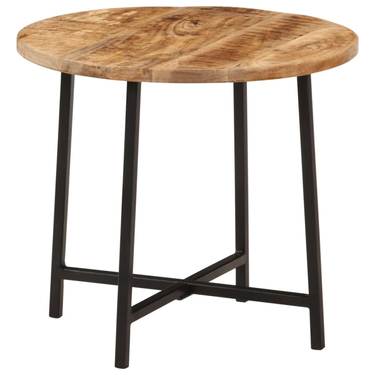vidaXL VidaXL Round Coffee Table 54x54x35 Cm Solid Mango Wood With Industrial Iron Frame For Living Room - Coffee Table