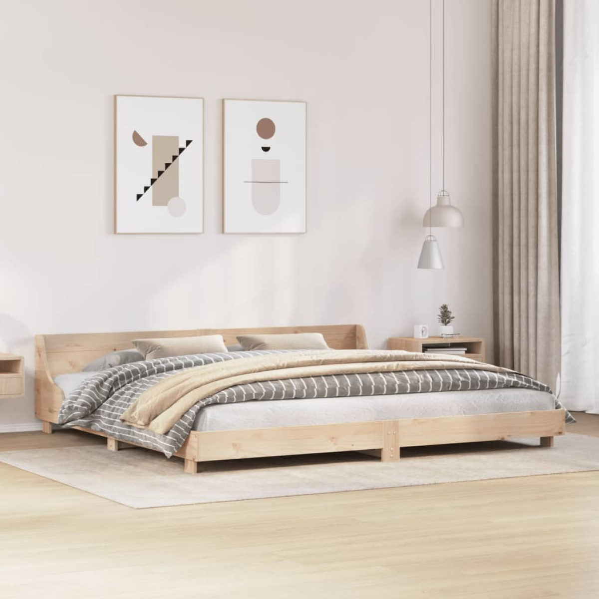 vidaXL Bed Frame without Mattress White 180x200 cm Super King Solid Wood Pine - from vidaXL