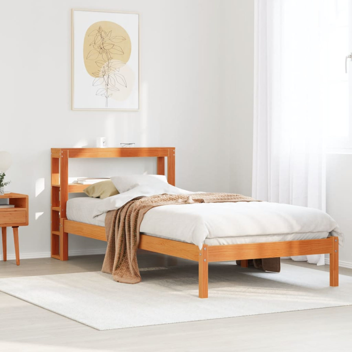 vidaXL Bed Frame without Mattress 75x190 cm Small Single Solid Wood Pine - from vidaXL