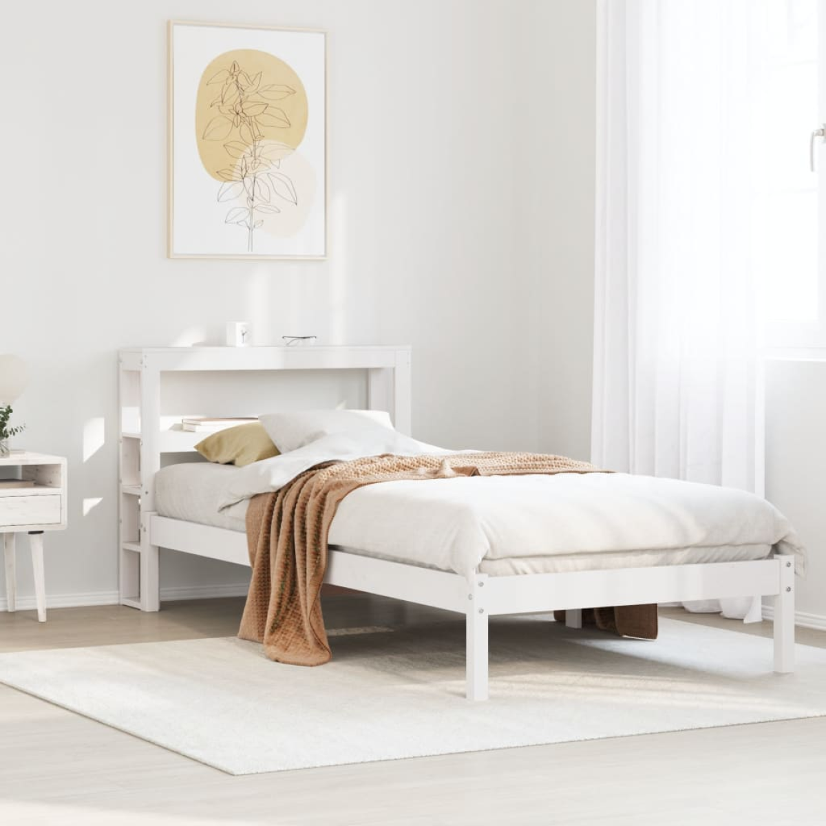 vidaXL Bed Frame without Mattress 75x190 cm Small Single Solid Wood Pine - from vidaXL