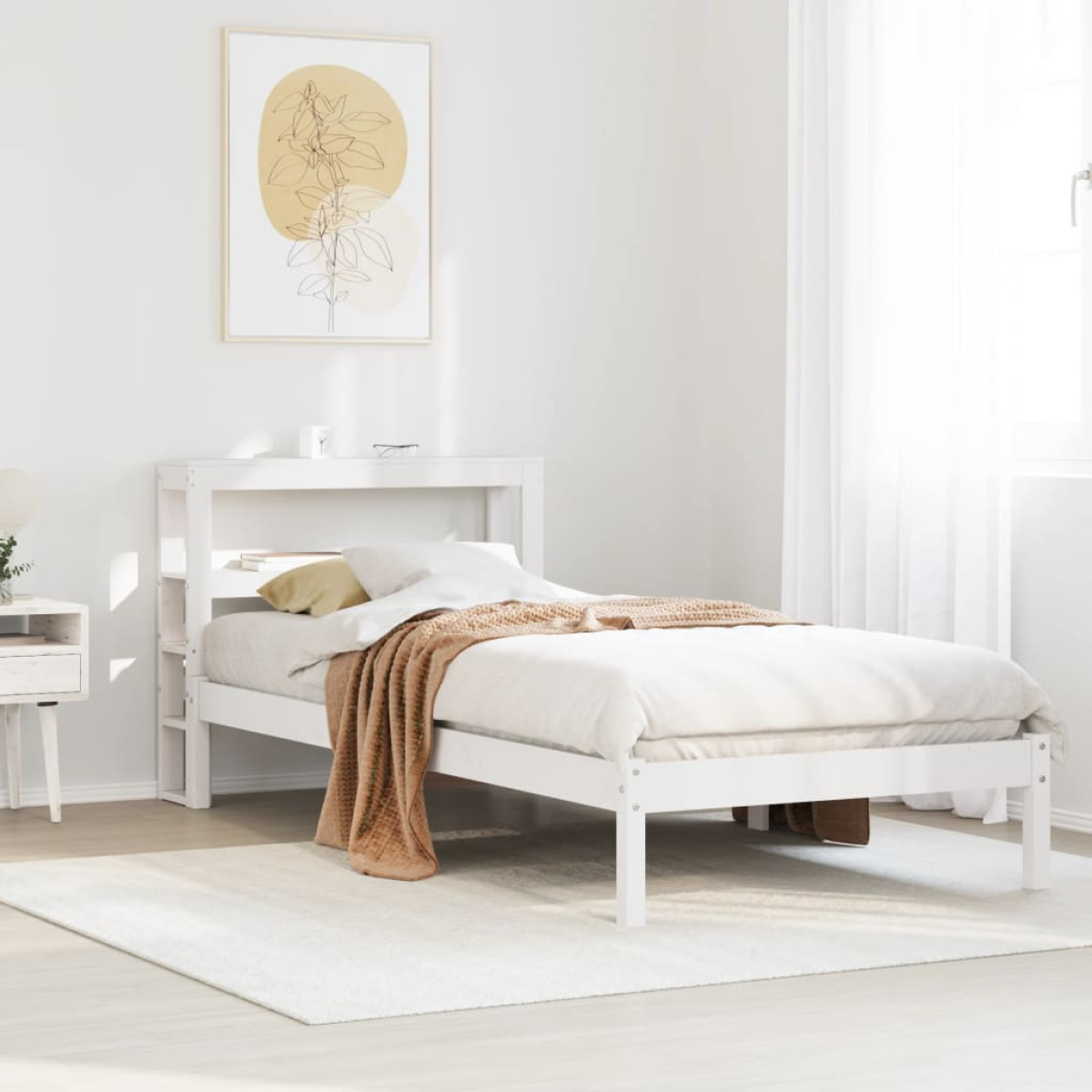 vidaXL Bed Frame without Mattress 75x190 cm Small Single Solid Wood Pine - from vidaXL