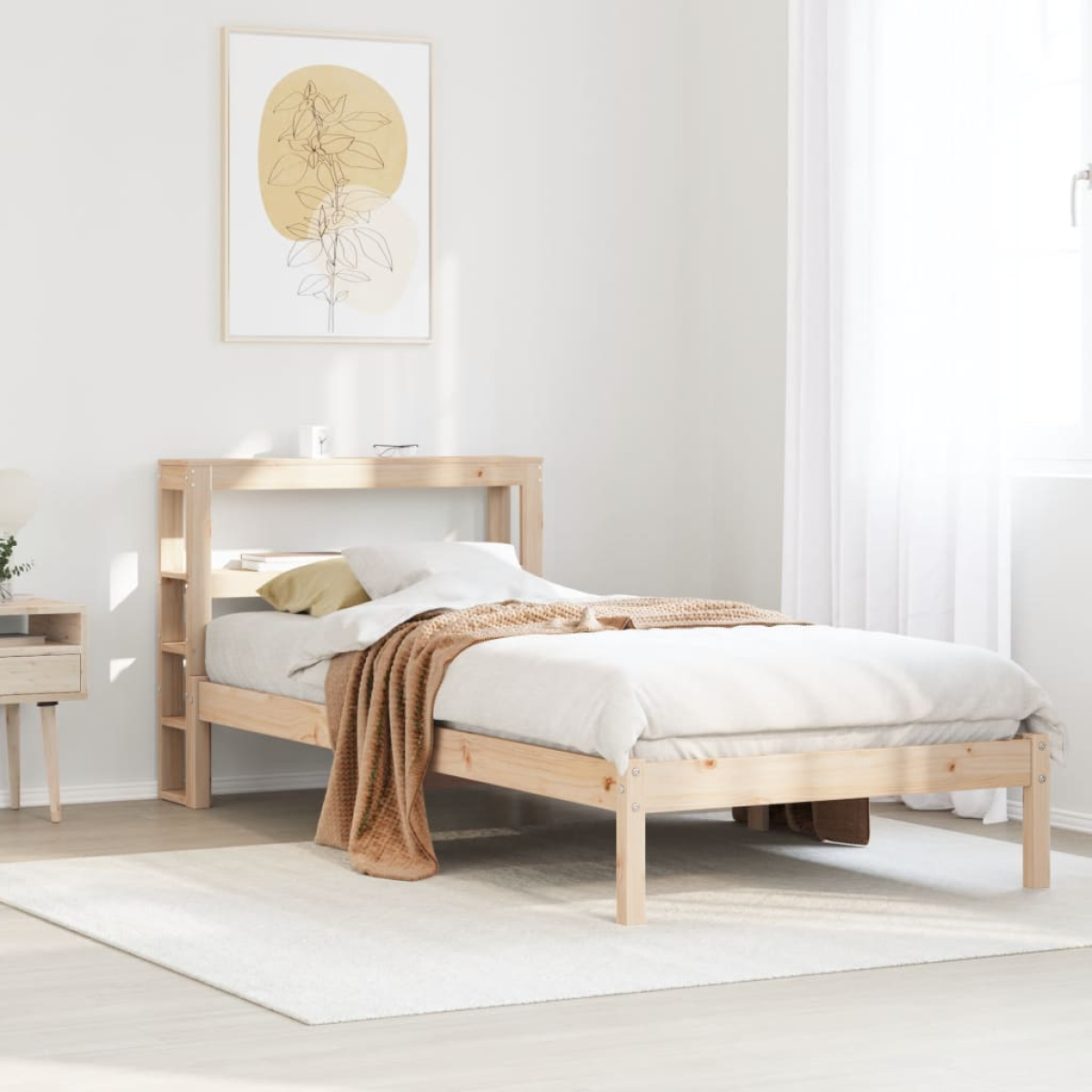 vidaXL Bed Frame without Mattress 75x190 cm Small Single Solid Wood Pine - from vidaXL