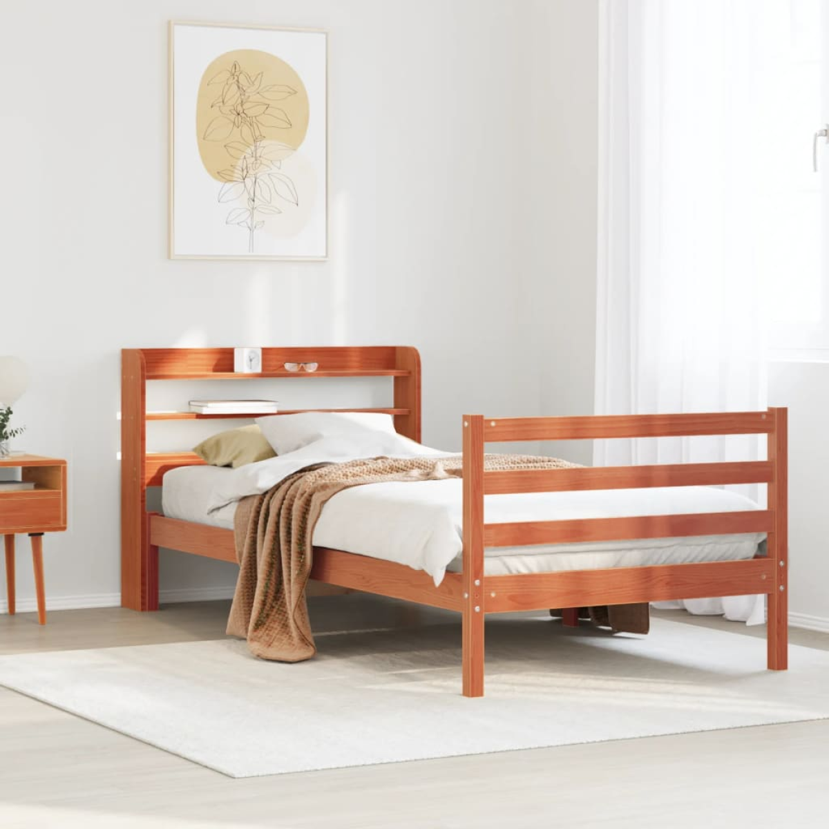 vidaXL Bed Frame with Headboard without Mattress 100x200 cm - from vidaXL