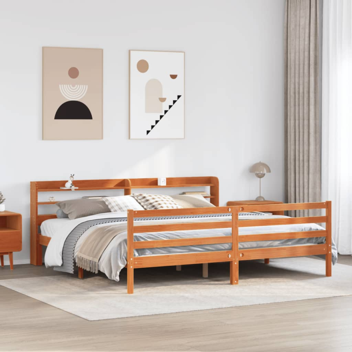 vidaXL Bed Frame with Headboard without Mattress 100x200 cm - from vidaXL