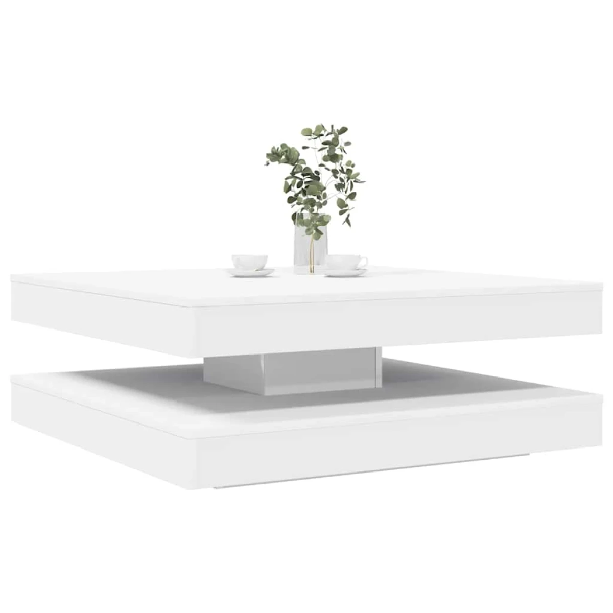 vidaXL vidaXL Coffee Table 50x50x34.5 cm 360 Degree Rotating Modern Black Wood for Living Room - Coffee Table