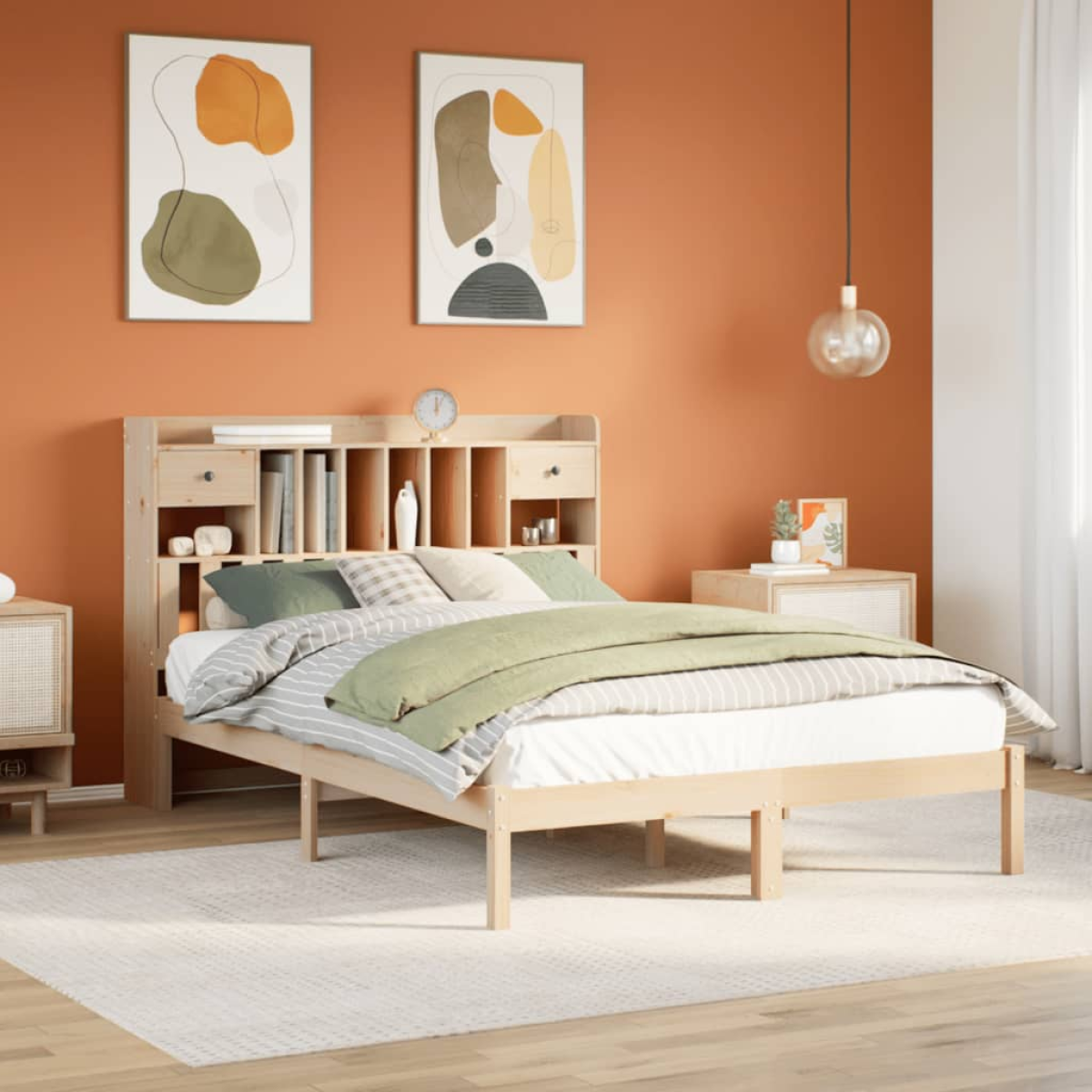 vidaXL Bookcase Bed without Mattress 75x190 cm Small Single Solid Wood Pine - from vidaXL