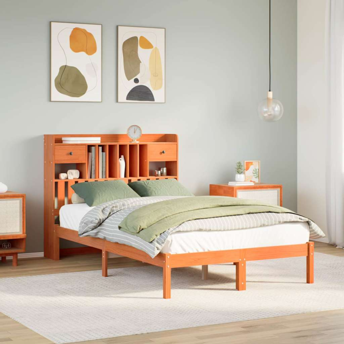 vidaXL Bookcase Bed without Mattress 75x190 cm Small Single Solid Wood Pine - from vidaXL