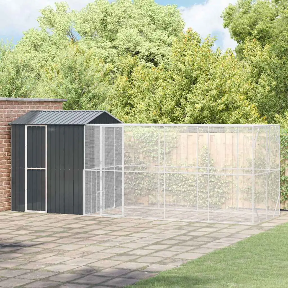 vidaXL vidaXL Bird Cage Anthracite 416.5 x 103 x 142 cm Galvanised Steel - Bird Cage