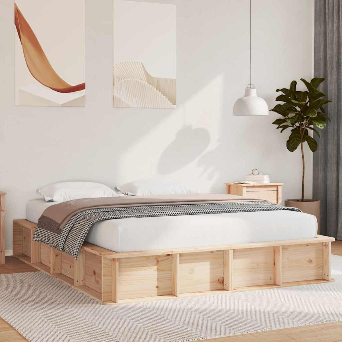 vidaXL Bed Frame Wax Brown 75 x 190 cm Solid Pine Wood - from vidaXL