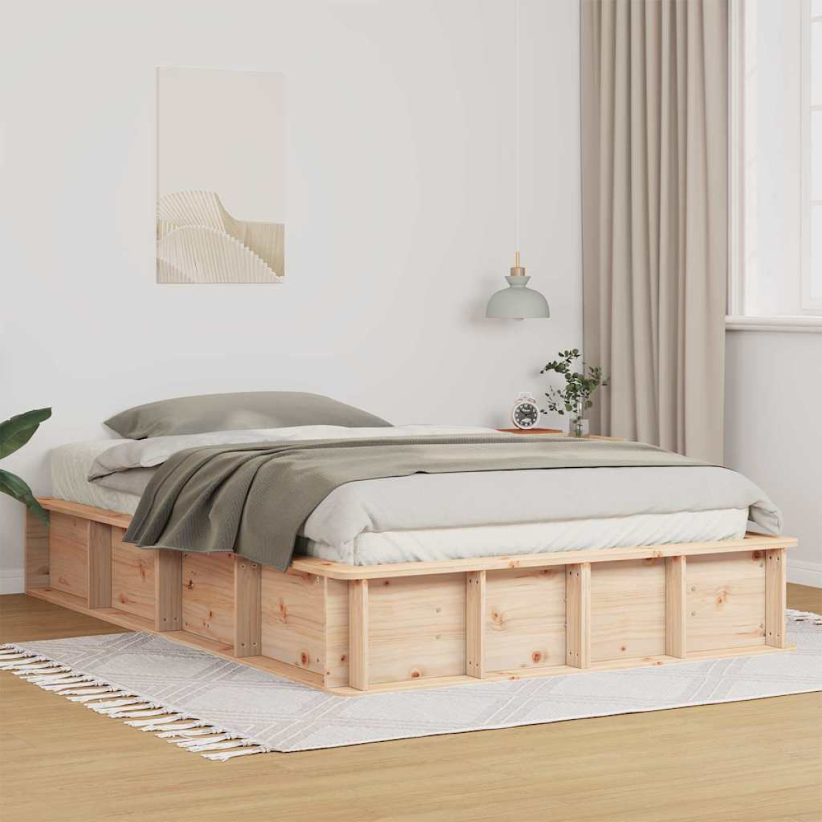 vidaXL Bed Frame Wax Brown 75 x 190 cm Solid Pine Wood - from vidaXL