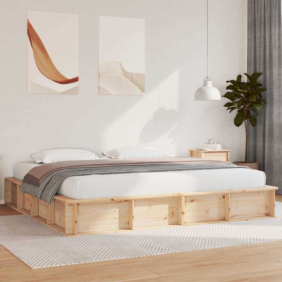 vidaXL Bed Frame Wax Brown 75 x 190 cm Solid Pine Wood - from vidaXL