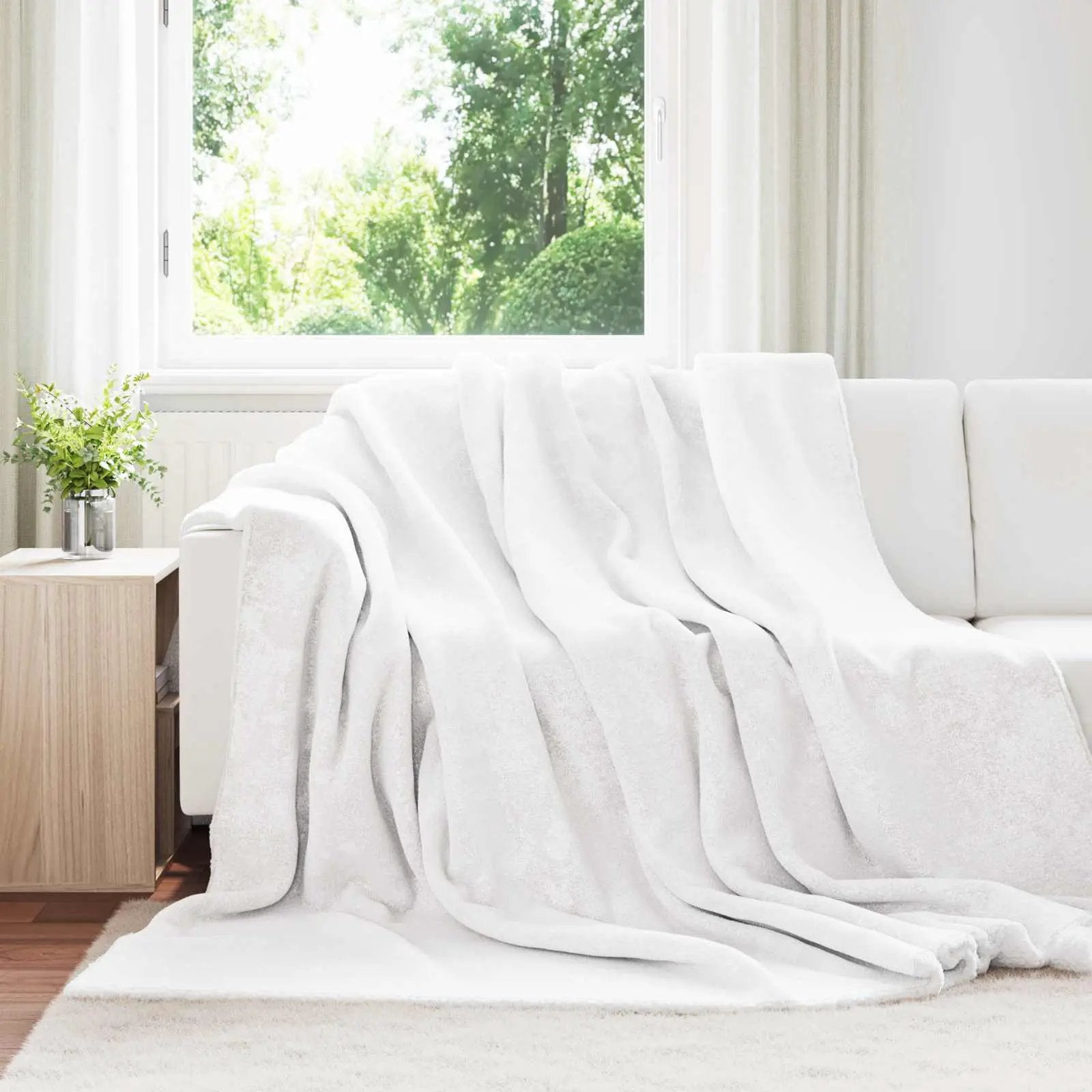 vidaXL vidaXL Throw Blanket Beige 130 x 150 cm Fleece - Throws