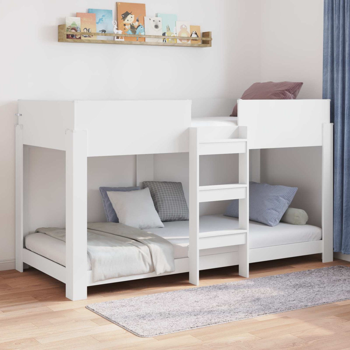 vidaXL Bunk Bed for Kids Black Oak 100 x 200 cm Engineered Wood - from vidaXL