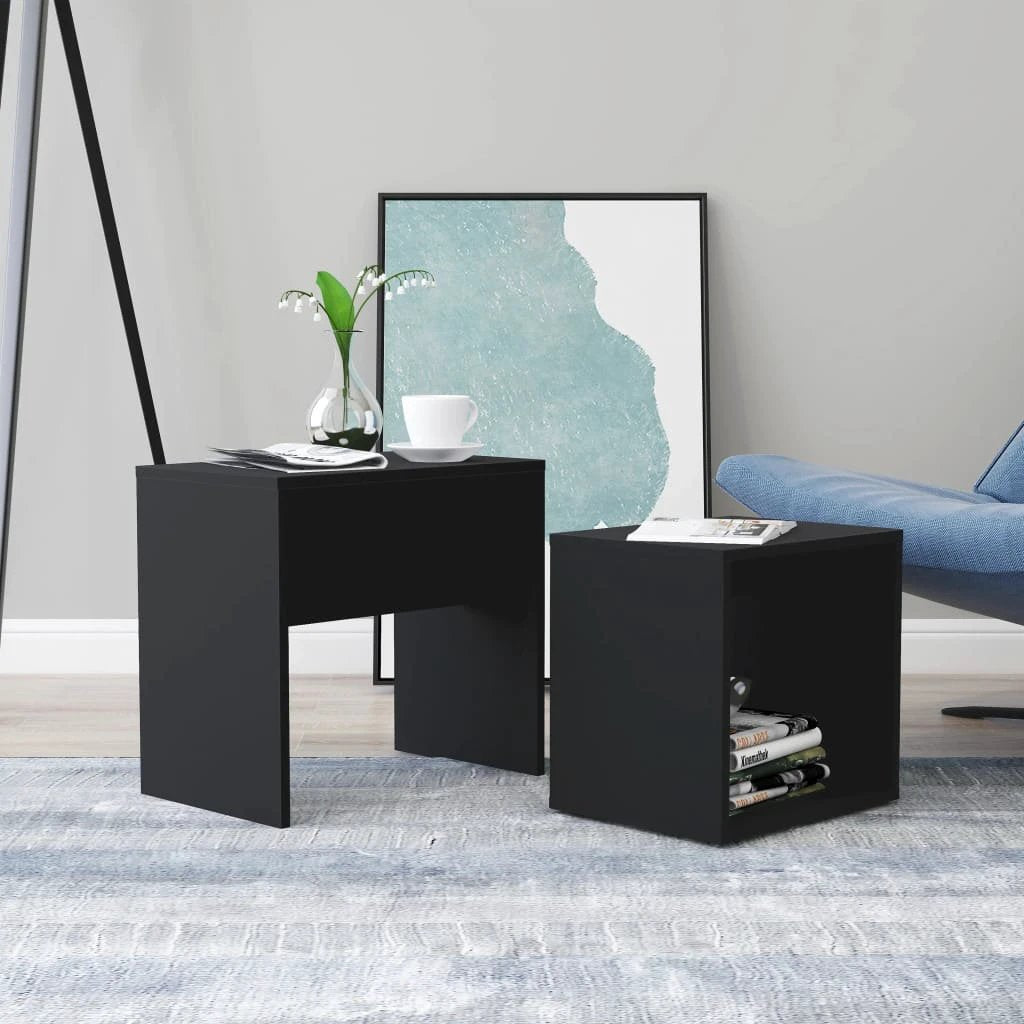 vidaXL Nesting Coffee Tables 2 Piece Set Space Saving Modern Engineered Wood For Small Spaces Living Room by vidaXL