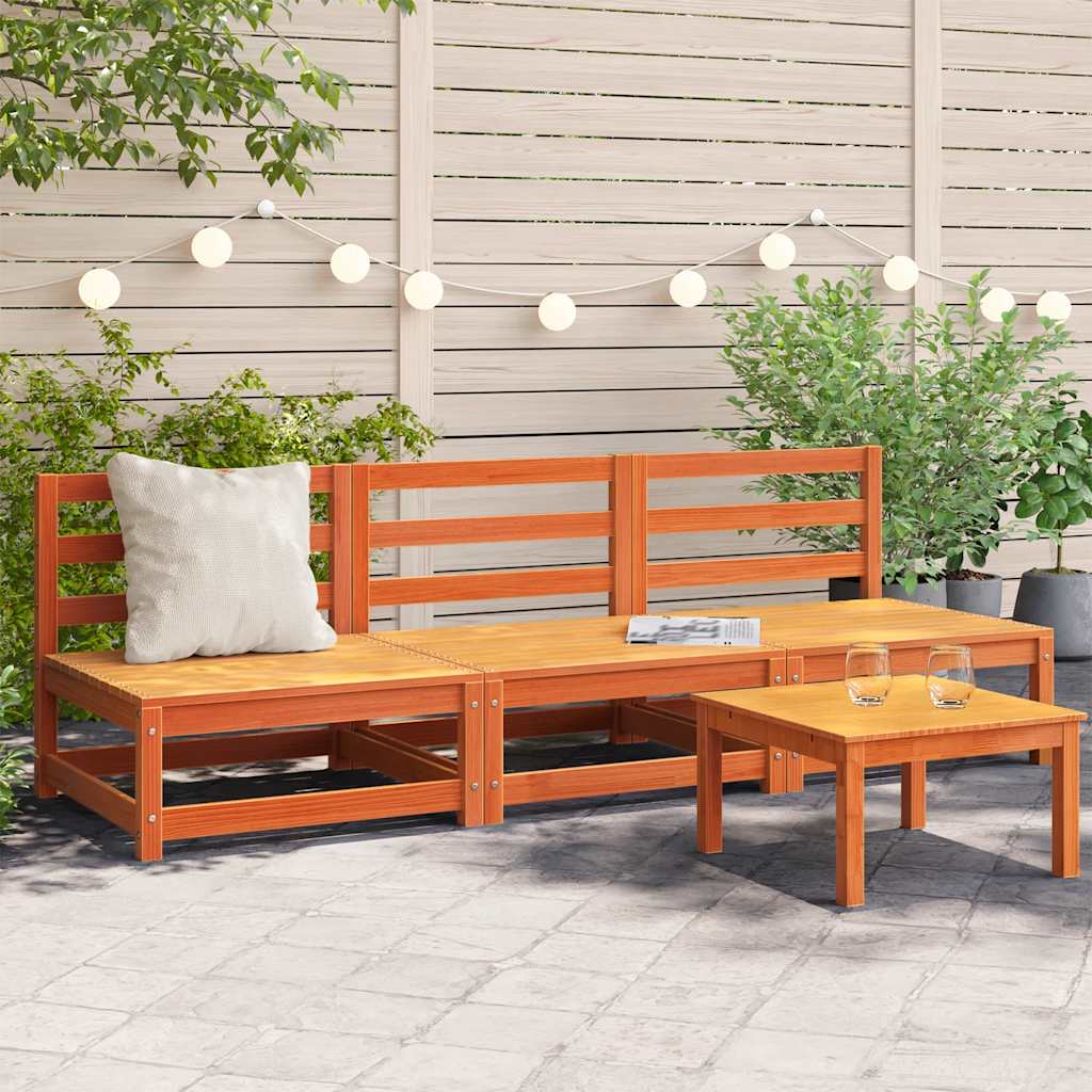 vidaXL vidaXL Garden Sofa | Pine Wood Colour | Solid Pine Wood | 70x70 | Modular - Garden Sofa Sets
