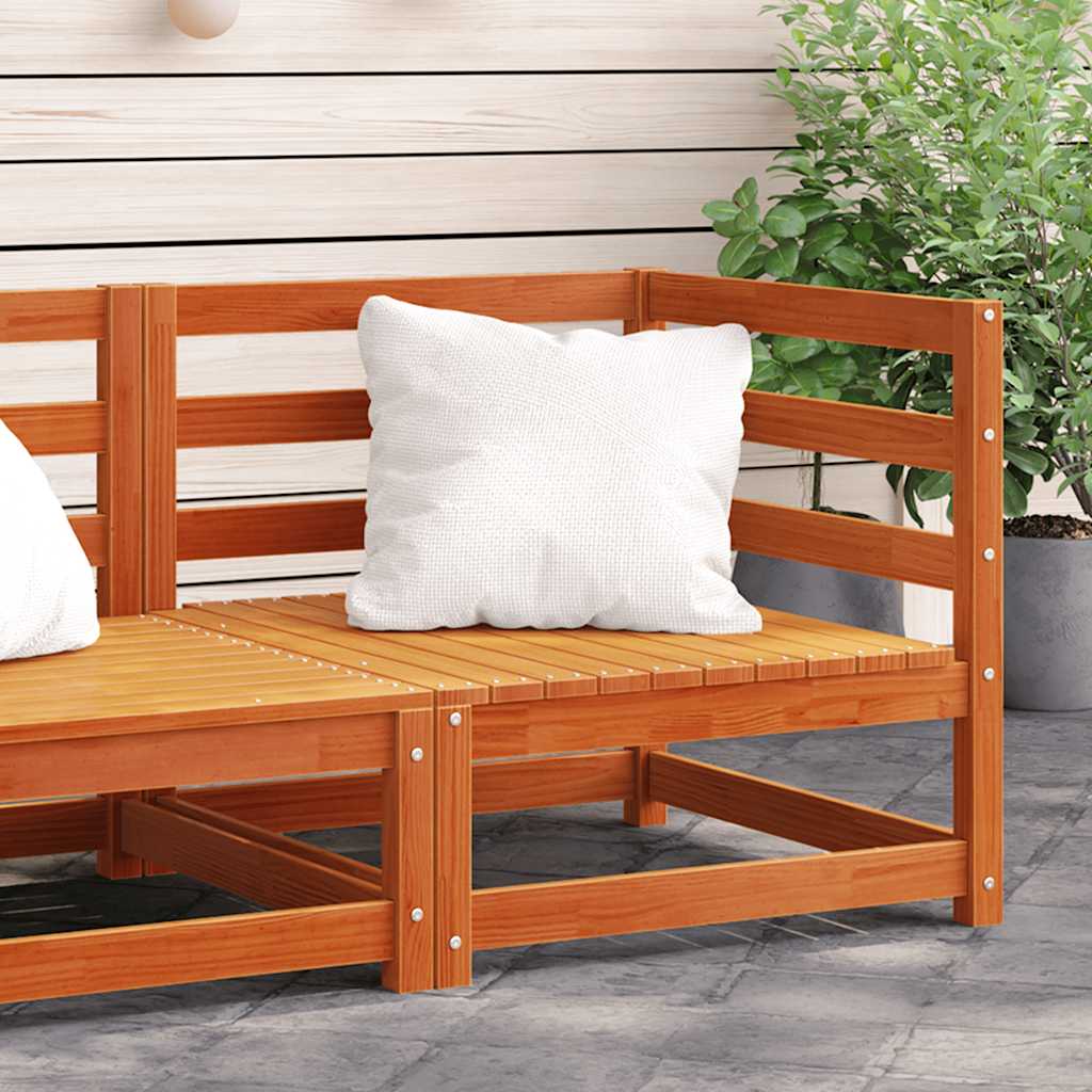 vidaXL vidaXL Garden Sofa | Pine Wood Colour | Solid Pine Wood | 70x70 | Modular - Garden Sofa Sets
