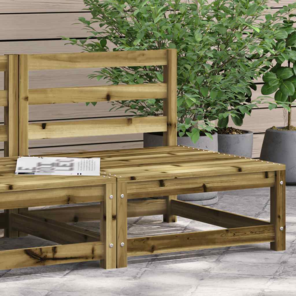 vidaXL vidaXL Garden Sofa | Pine Wood Colour | Solid Pine Wood | 70x70 | Modular - Garden Sofa Sets