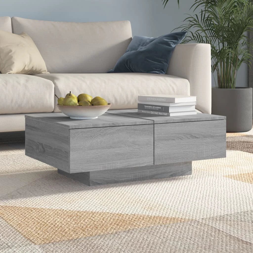 vidaXL Coffee Table 90 x 90 x 28 cm Engineered Wood Rustic Finish Living Room by vidaXL