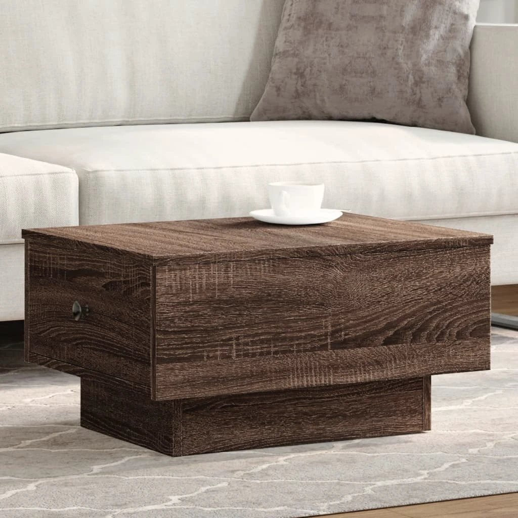 vidaXL Coffee Table 90 x 90 x 28 cm Engineered Wood Rustic Finish Living Room by vidaXL