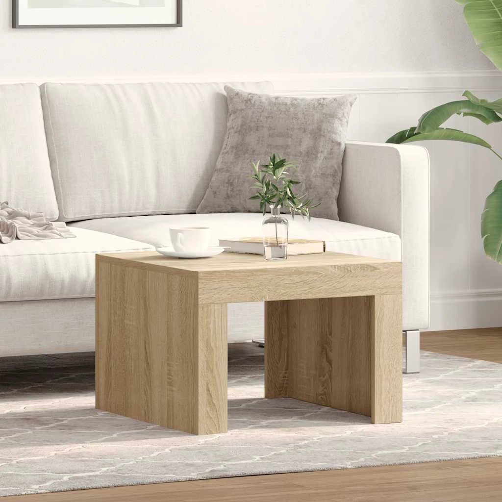VidaXL Coffee Table 50x50x35 cm Engineered Wood Rustic Living Room Centerpiece For Modern Homes by vidaXL