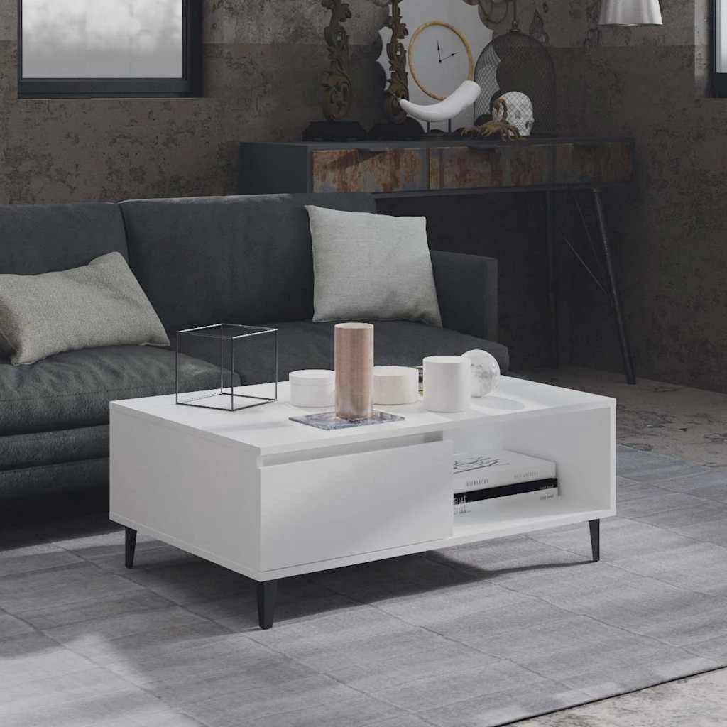 vidaXL Coffee Table 90x60x35cm Industrial Old Wood Weathered Finish With Storage Living Room by vidaXL